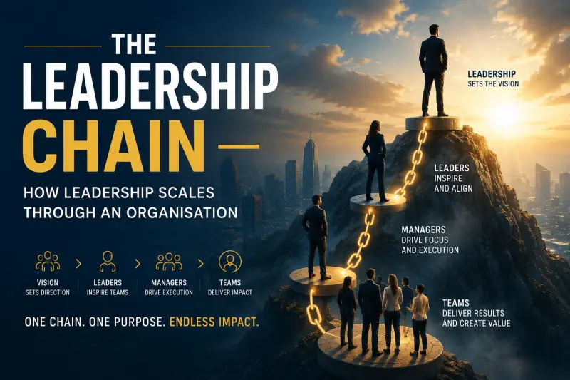 Image shows how leaderhip scales through a company