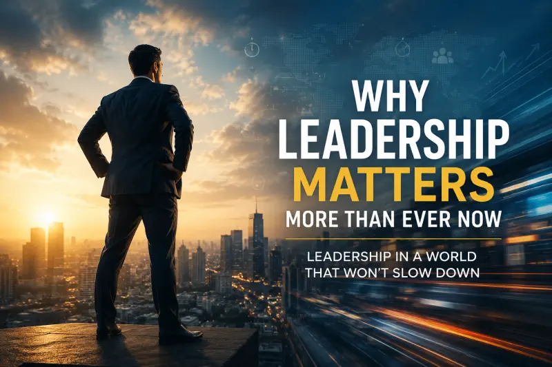A leader over a city depicting fast times
